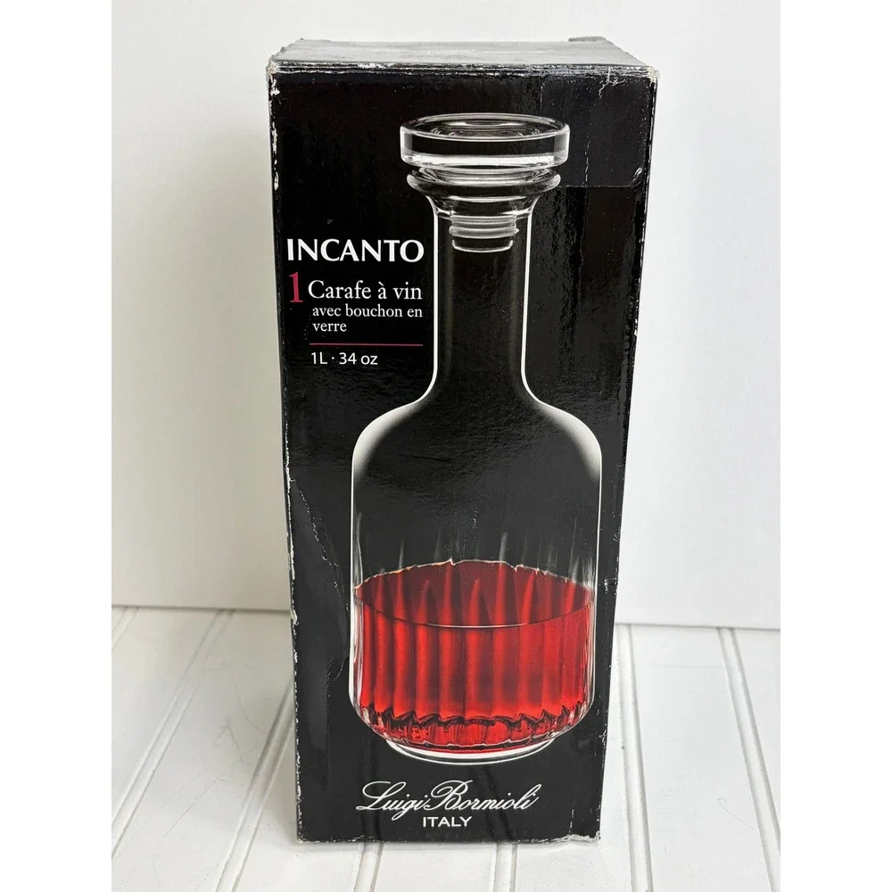 Luigi Bormioli Incanto Glass Wine‎ Carafe Decanter 34 oz Italian Modern Barware